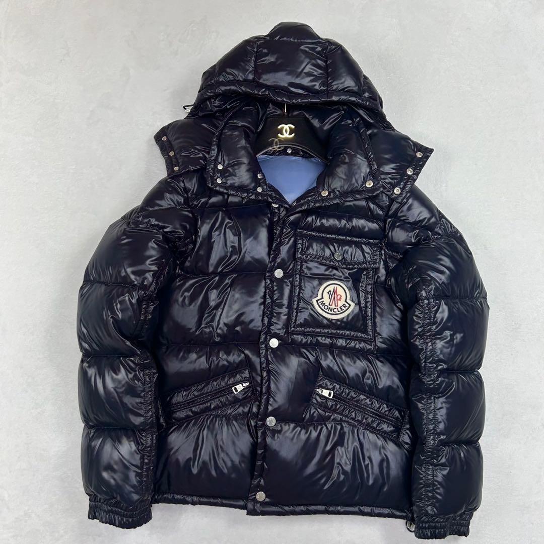 I227 新品未使用 S モンクレール ダウンジャケット ネイビー メンズ