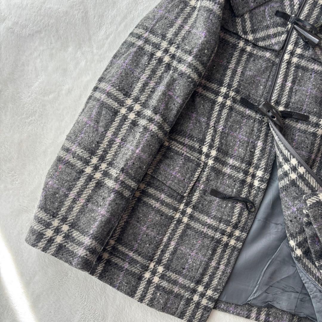 美品 Burberry バーバリー ダッフルコート ツイード ノバチェック