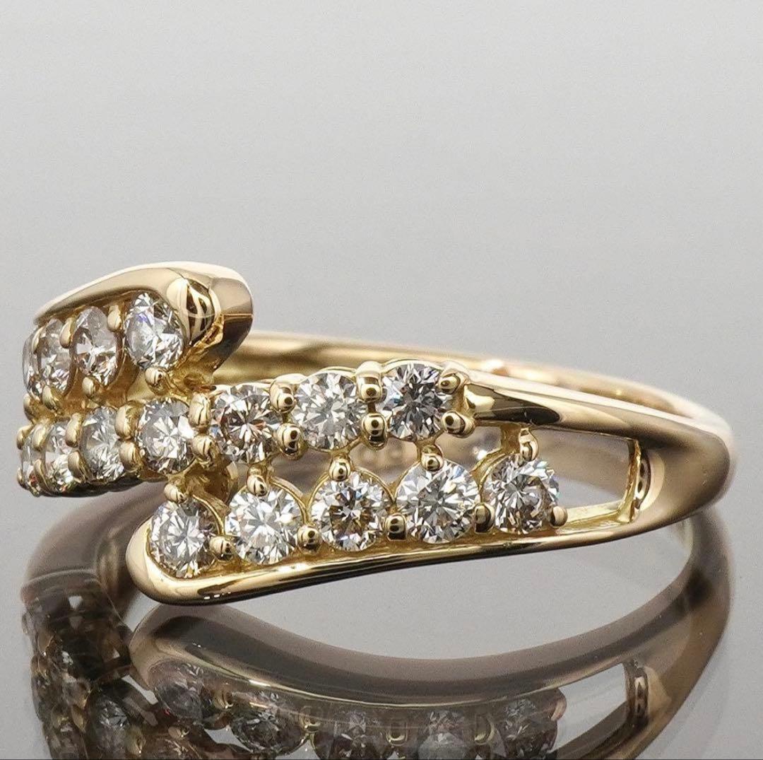 ダイヤ リング ダイヤモンド 0.50ct K18 透かし 指輪 18金 11号