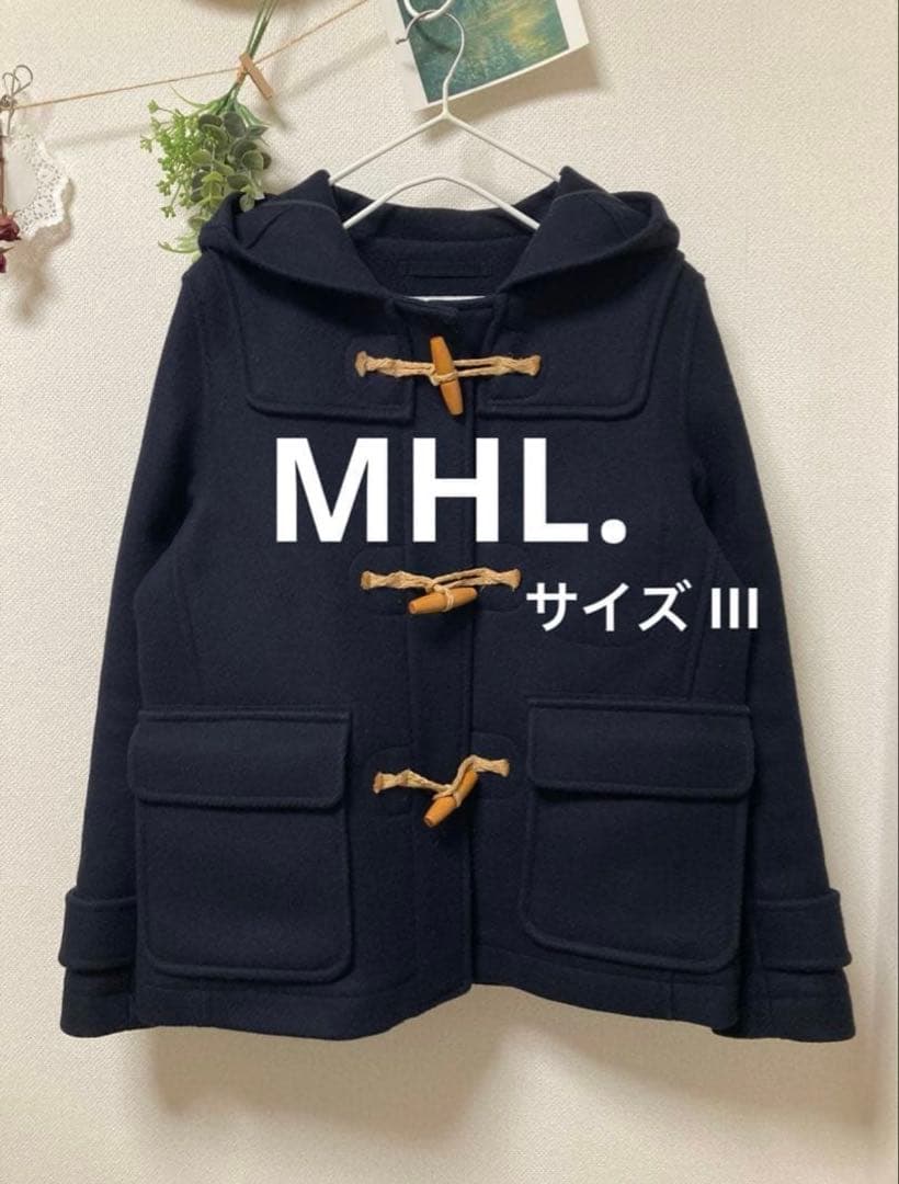 MHL. ダッフルコート　ネイビー　サイズⅢ MHL.（エムエイチエル）の「WASHED WAXED COTTON（ダッフルコート