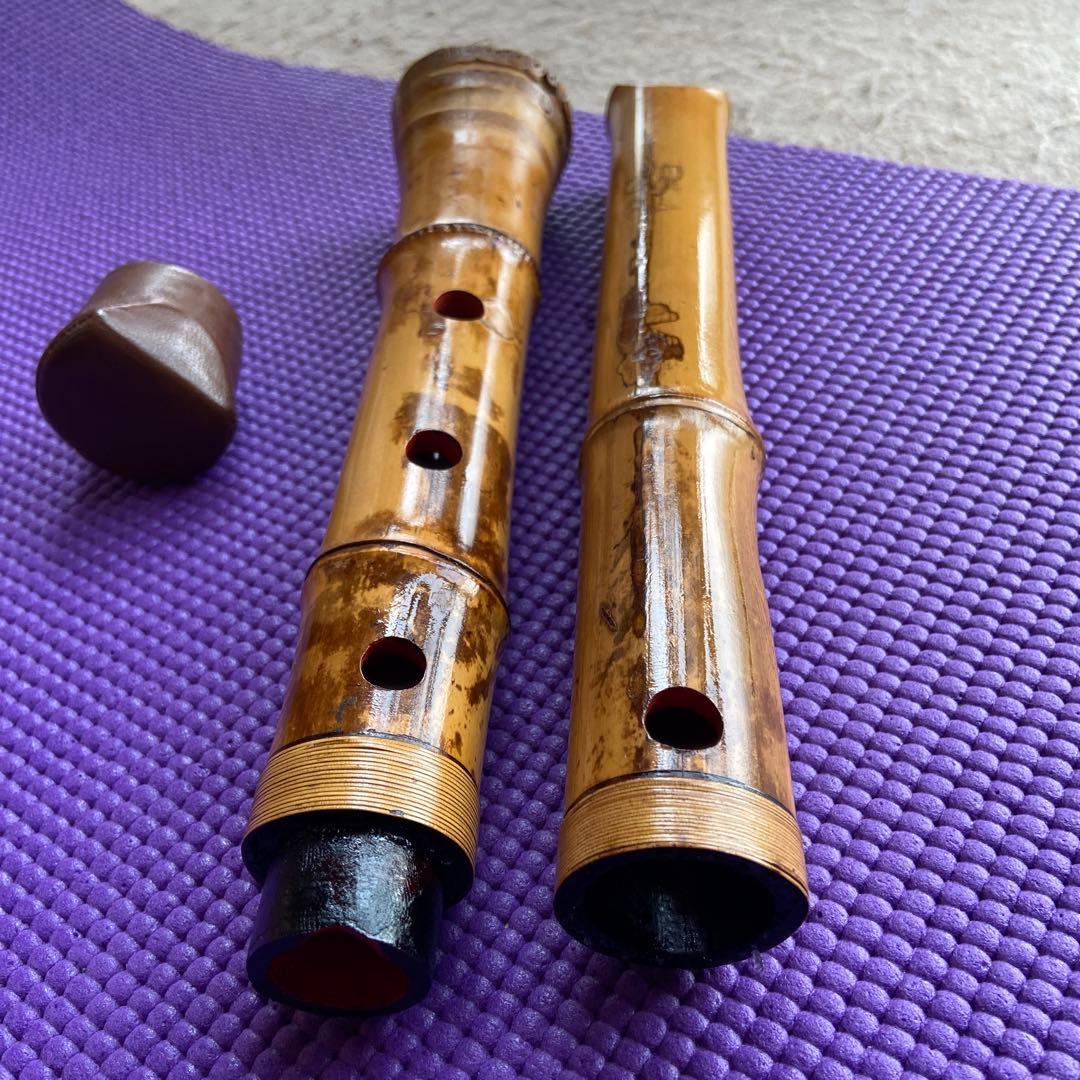 38 値下げ尺八一尺六寸管銘○軒？二印梅軒だと教えて頂きました