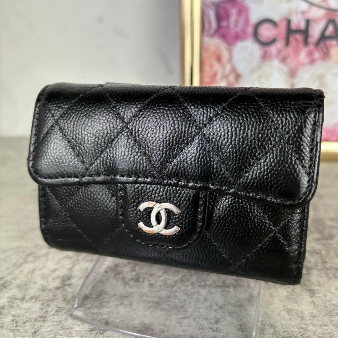 CHANEL キーケース　キャビアスキン　マトラッセ　カードケース　財布 シャネル CHANEL CHANEL キーケース AP0222 B10583 マトラッセ