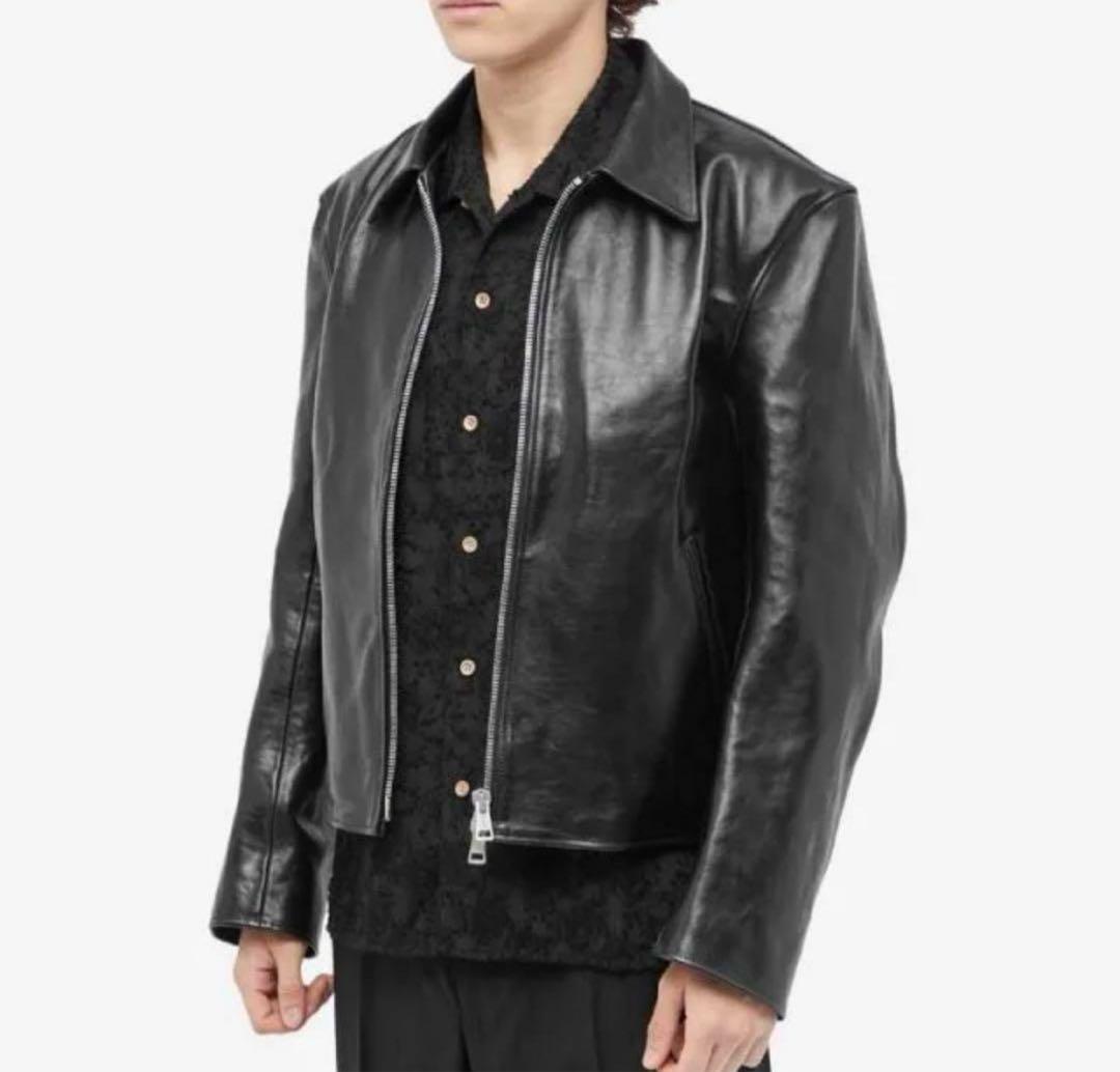 【新品未使用品】OUR LEGACY MINI JACKETレザージャケット50 Our Legacy Mini Jacket Top Dyed Black Leather | REVERSIBLE