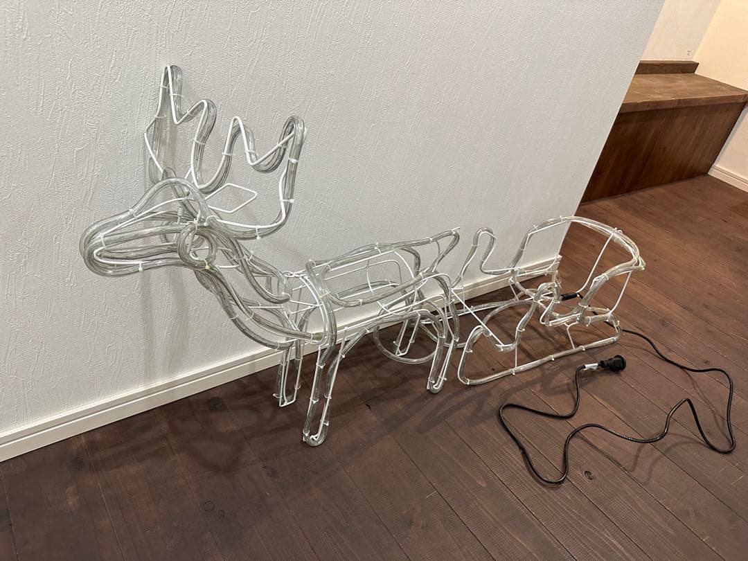 【美品】1.2m 大きなトナカイとソリのイルミネーション