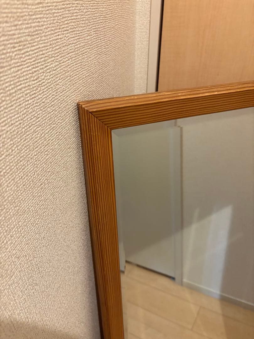 カントリー調 オーク材フレーム 大型ウォールミラー カナディアン