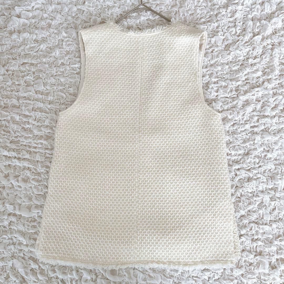 美品 アルアバイル ツイードベスト ツイードジレ ニットベスト M