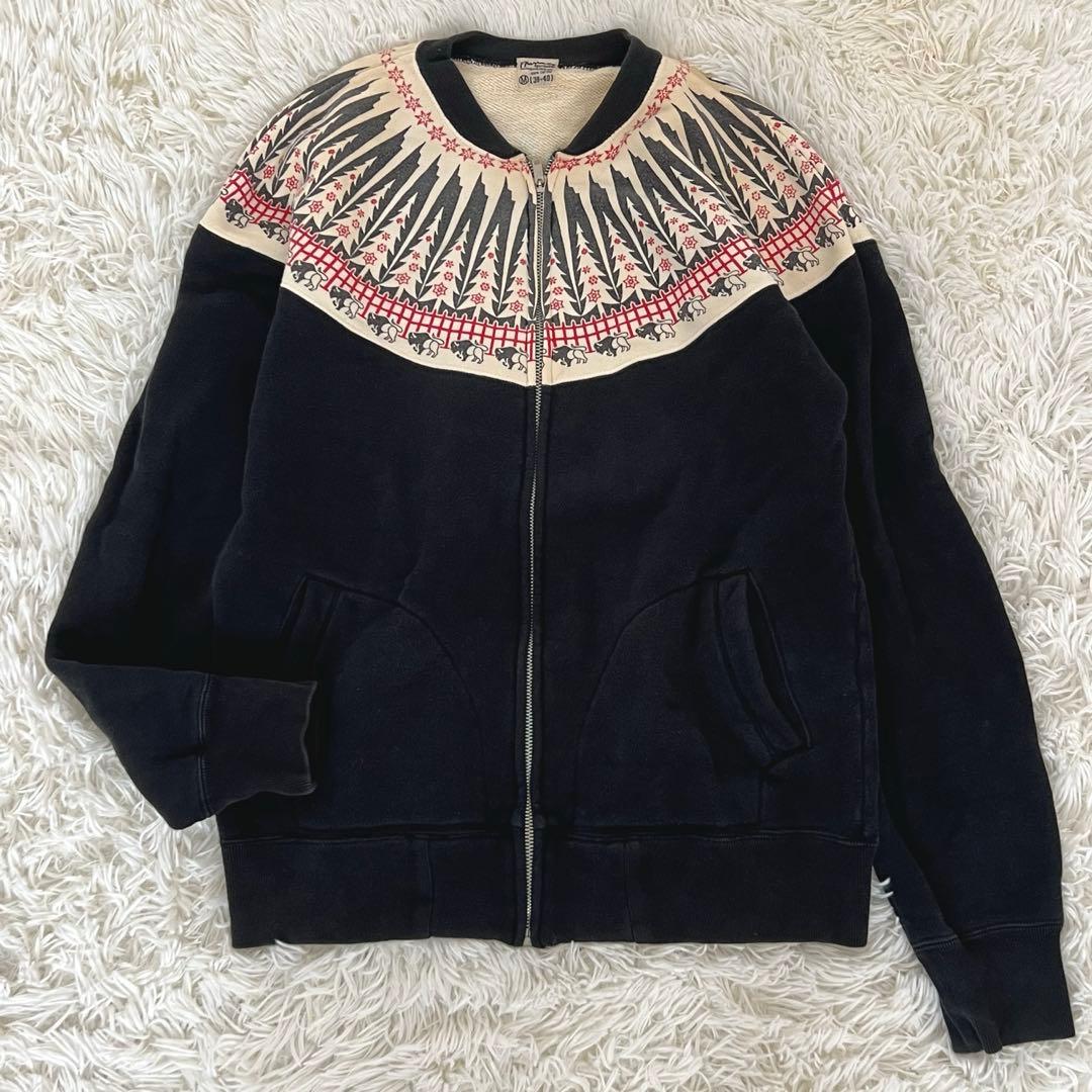 希少✨ フェローズ ノルディック 雪柄 ツリー スウェット フルジップ M