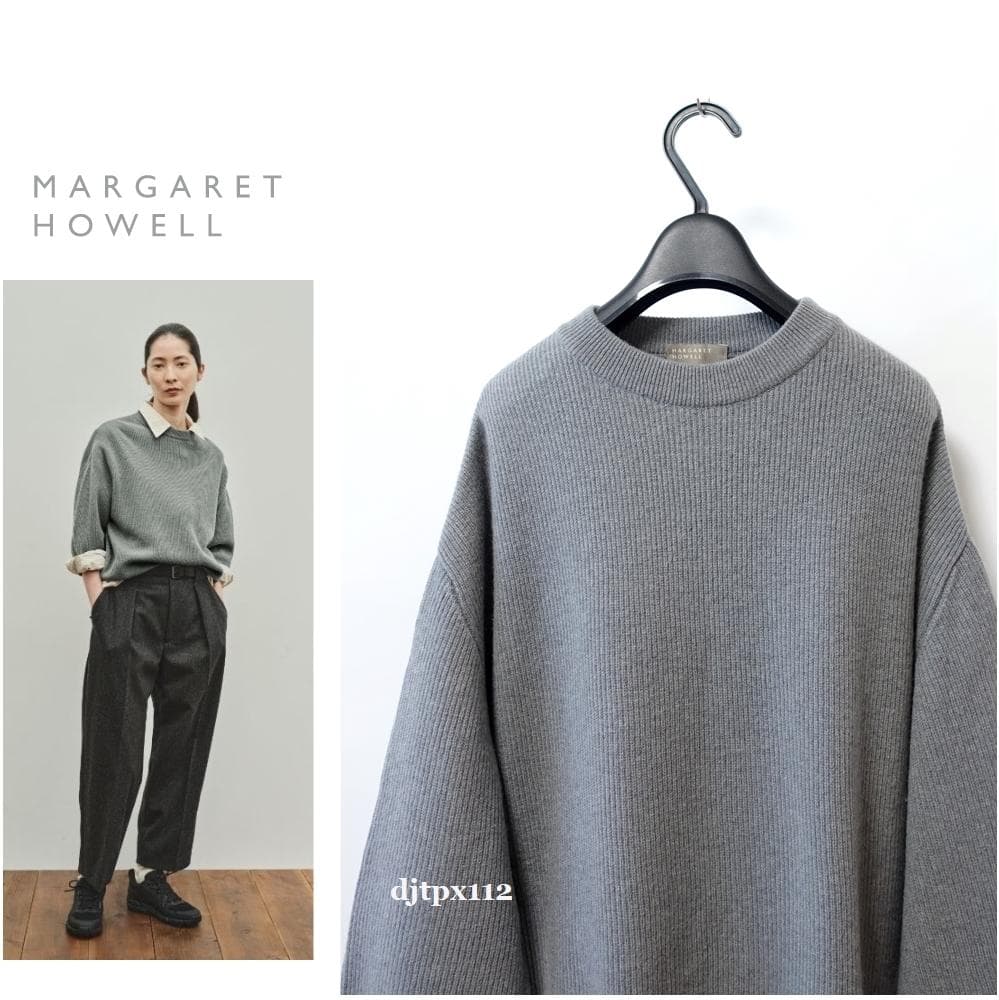 極美品*マーガレットハウエル*2021 新型 メリノカシミヤ リブニット