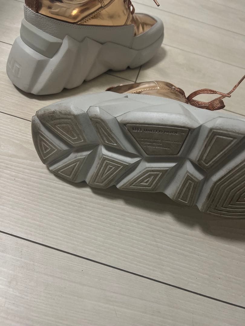 UNITED NUDE 厚底スニーカー ゴールド×ホワイト 24cm 美品 - メルカリ