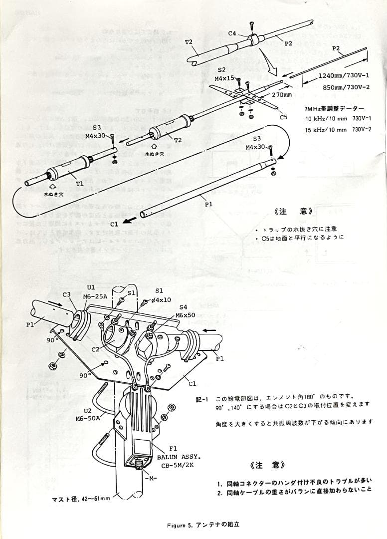 【手渡し限定】クリエイト７３０V－２　HF帯　３バンド　V型ダイポール　中古品