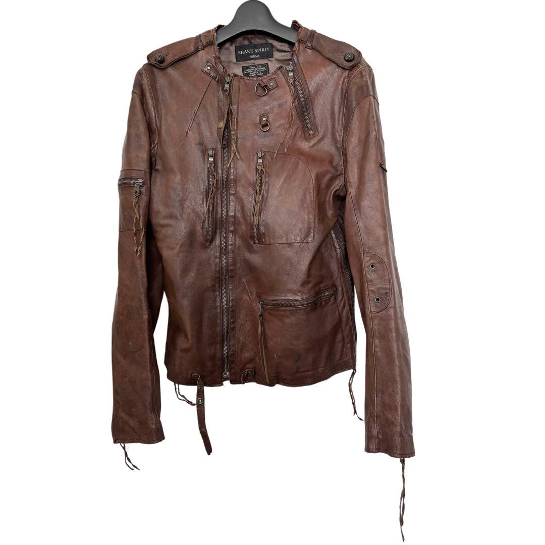 share spirit A-9 レザージャケット ブラウン - メルカリ