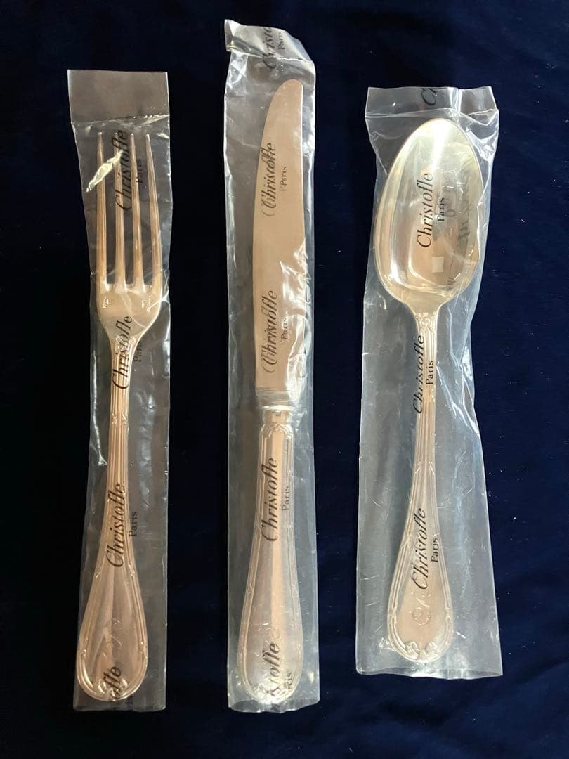新品未使用　クリストフル　カトラリー　リュバン　特注品 クリストフル テーブルカトラリー ナイフ・フォーク・スプーン 3本