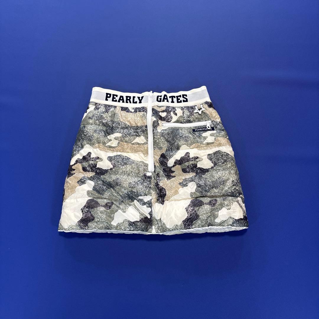 パーリーゲイツ ダウンスカート リバーシブル カモフラ 0/S ドロスト