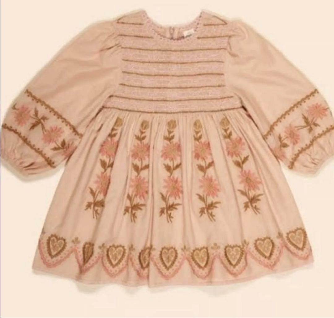 ワンピース apolina Penny Smock Dress 3-5y Apolina Pink Beige Penny Smock Dress – Ladida