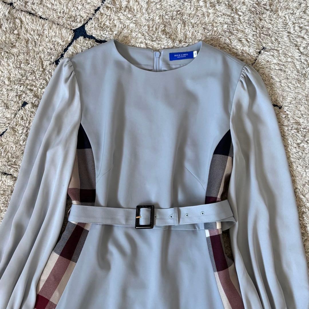 極美品✨】ブルーレーベルクレストブリッジ 切替ワンピース チェック