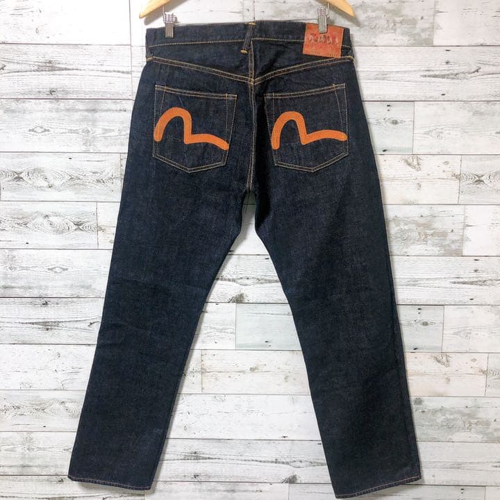 みかん耳】evisu エヴィス エビス ジーンズ オレンジ 刺繍 カモメ