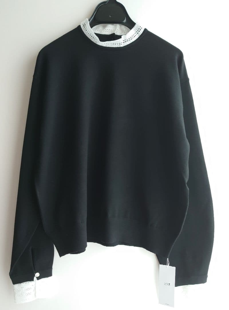 23区【洗える】ヴィスコースストレッチ レースコンビ ニット 23区｜【洗える】ヴィスコースストレッチ レースコンビ ニット