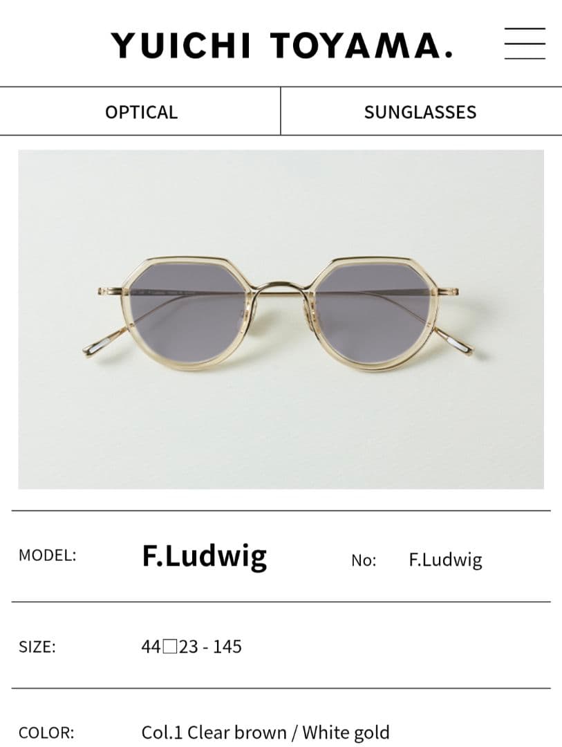 s*ん様 YUICHI TOYAMA. F.Ludwig U-136 col.0 Yuichi Toyama - F. Ludwig (U-136) Eyeglasses | Specs Collective