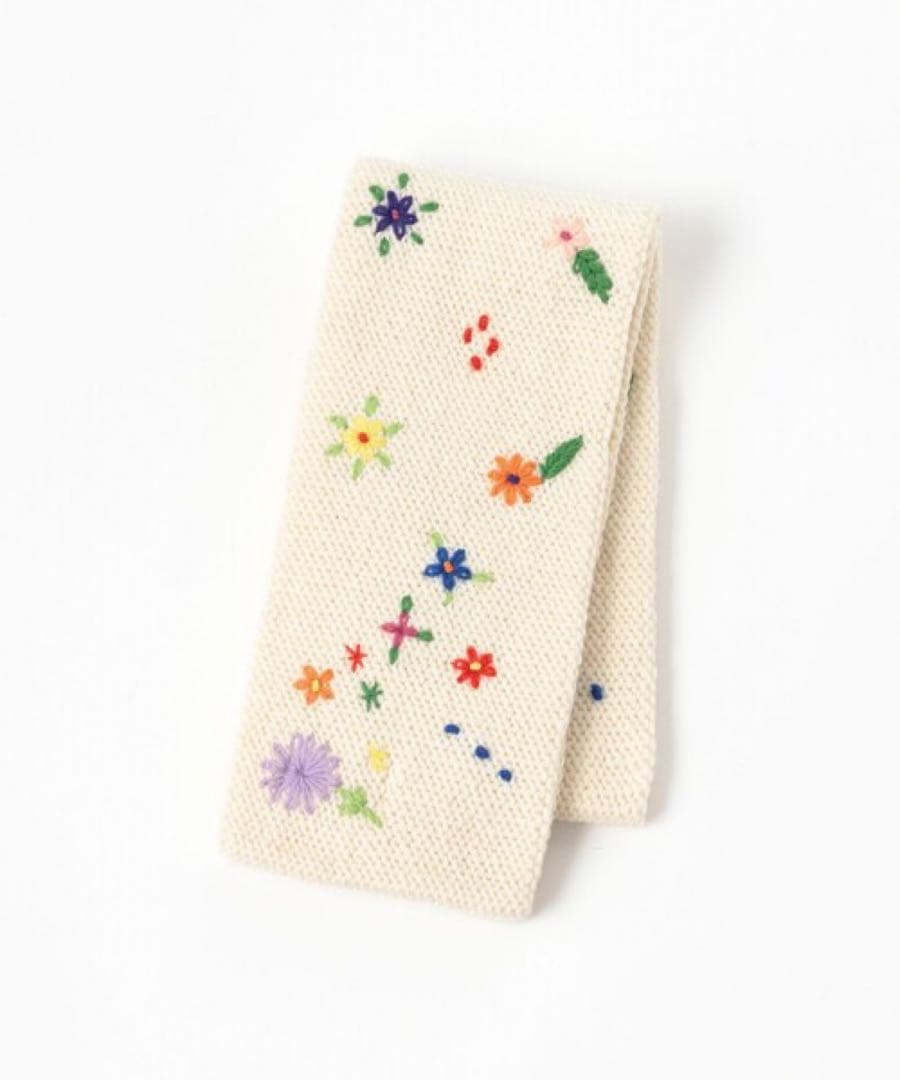 完売 BEAMS BOY 【ビームスの百名品】手編み フラワー刺繍 マフラー