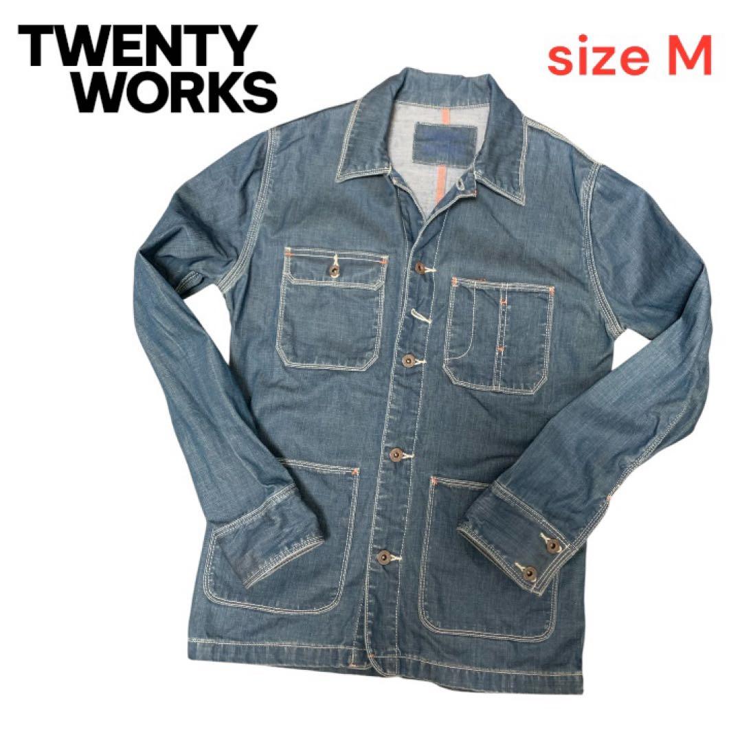 色落ち良好！TWENTY WORKS インディゴ ジャケット カバーオール M