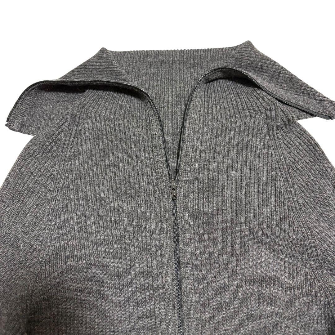 美品 Yohji Yamamoto ハイネック ジップ ニット パープル - トップス特別