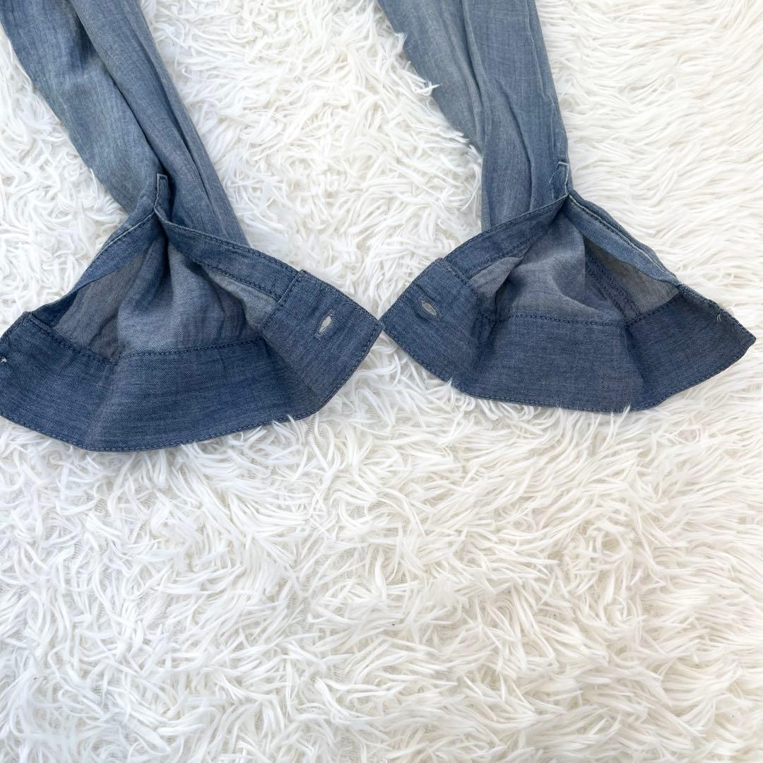 ビアズリー 《FRIPIER》シフォンデニムシャツ　Fサイズ