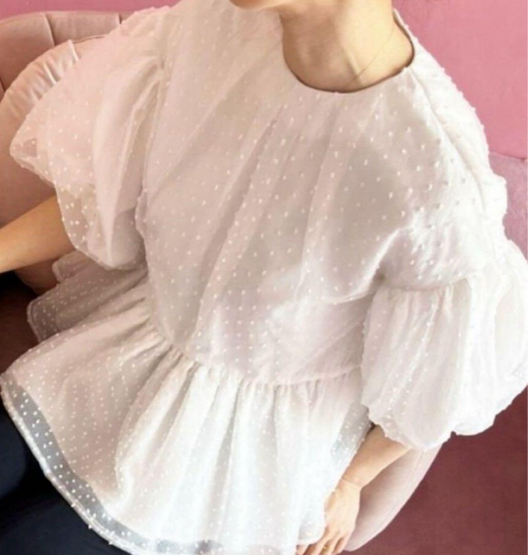 ツルバイマリコオイカワ pas de chat ドットオーガンジー - メルカリ