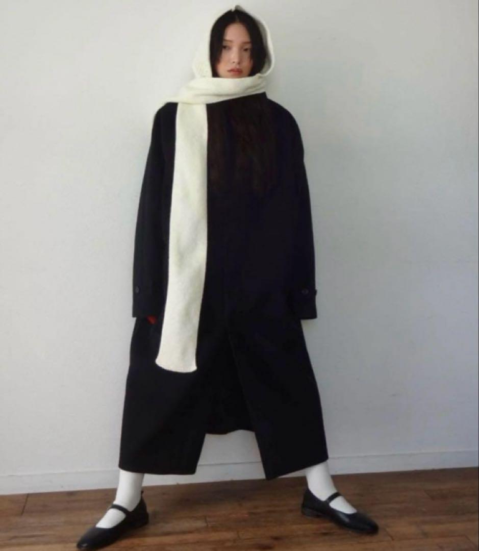 FEKETE オーバーフィットロングステンカラーコート ブラック L