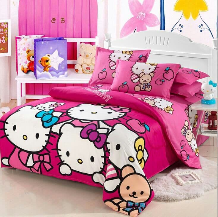シーツ 掛け布団カバー ダブル フラットタイプ かわいい ハローキティ