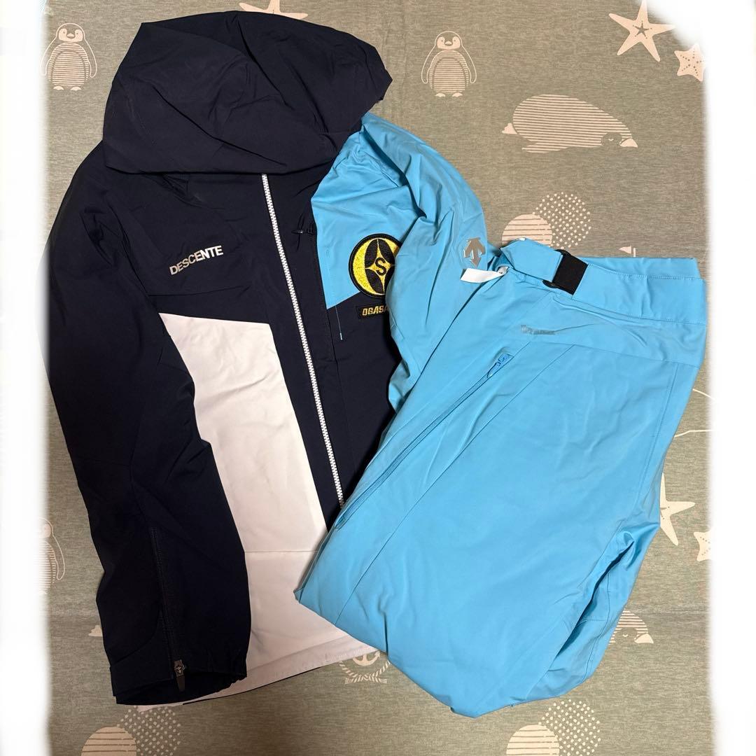 OGSAKA DESCENTE スキーウェア 上下 Mサイズ 紺/白/水色 - メルカリ