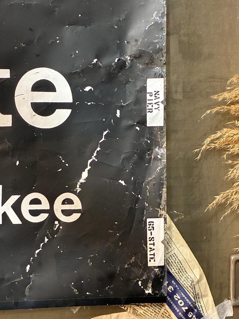 ◆Vintage◆バスロールサイン132×77.5cm シカゴ　CATバス路線