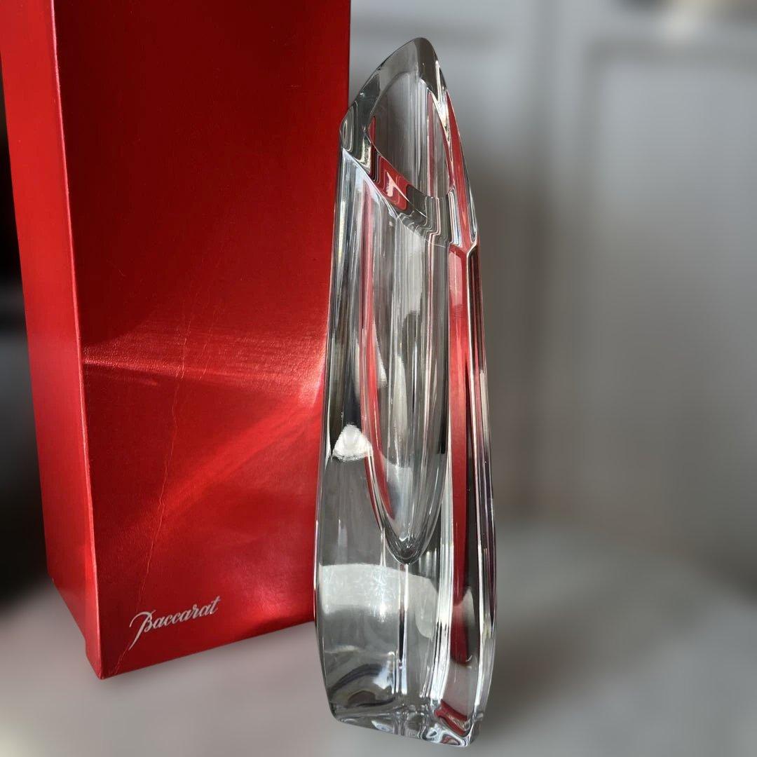 Baccarat クリスタルローズフラワーベース花瓶 バカラ（Baccarat） ローズ フラワーベース 箱付き ☆送料無料 花瓶