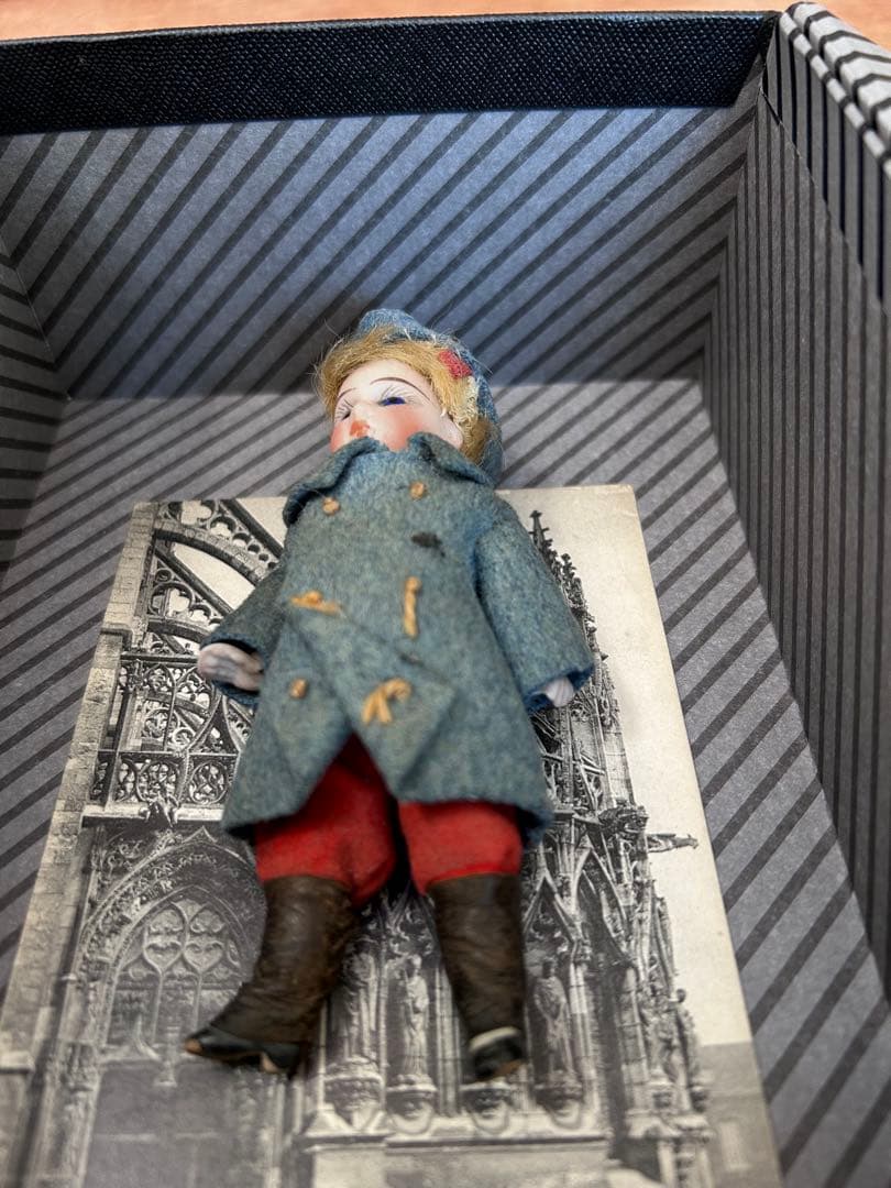 アンティーク ミニョネットドール ビスク11cm フランス兵風 オリジナル