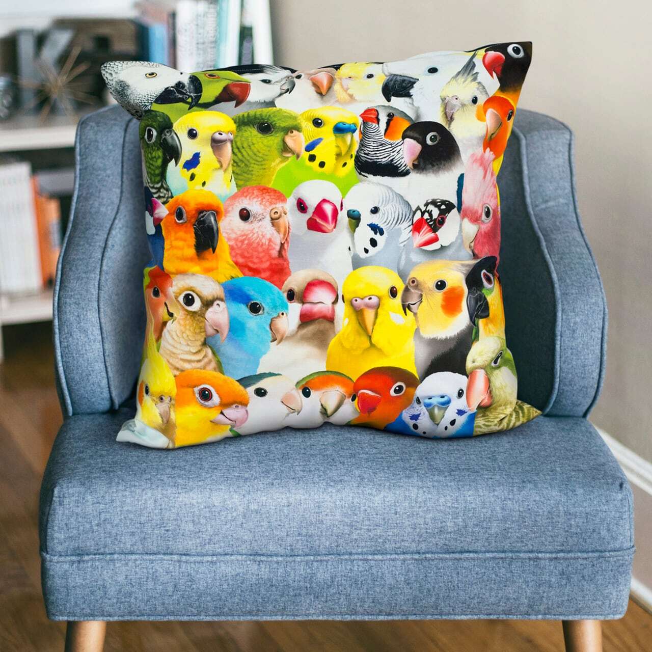 鳥たくさん クッションカバー - TOMO YAMASHITA DESIGN STUDIO