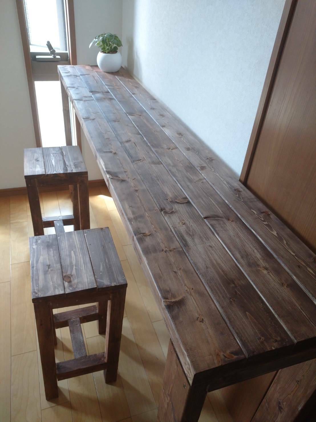 無垢材 ダイニングテーブル カウンターテーブル アンティーク 古木材風
