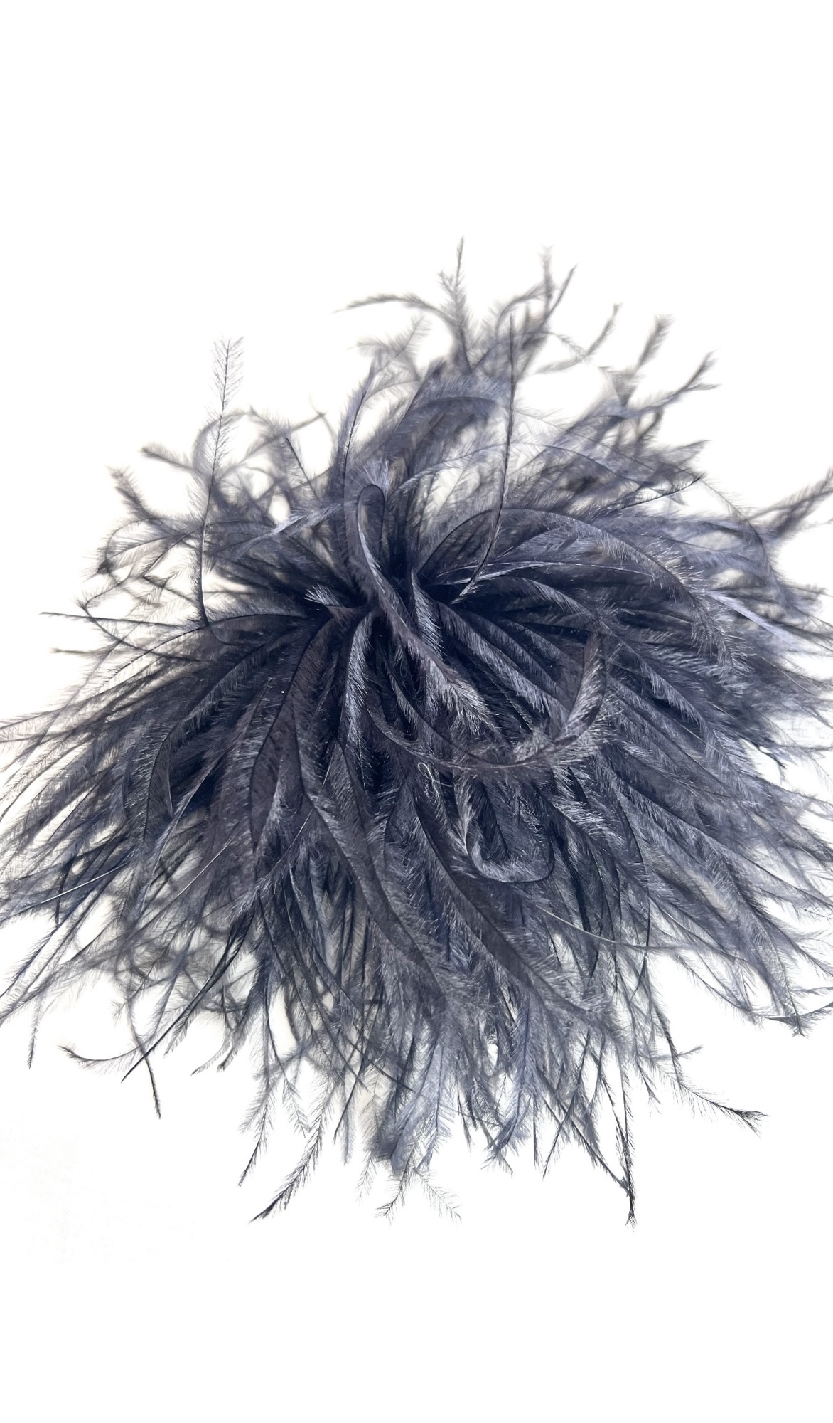 オーストリッチ フェザーコサージュ ネイビー - hanaki's GALLERY