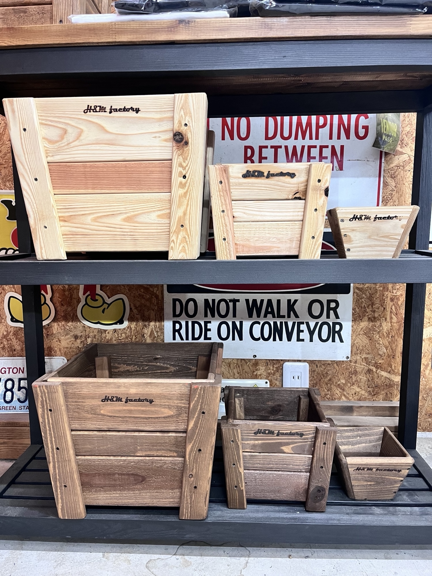 ドラム缶リメイクオープン2段ラック(LEDライト付き)［受注製作