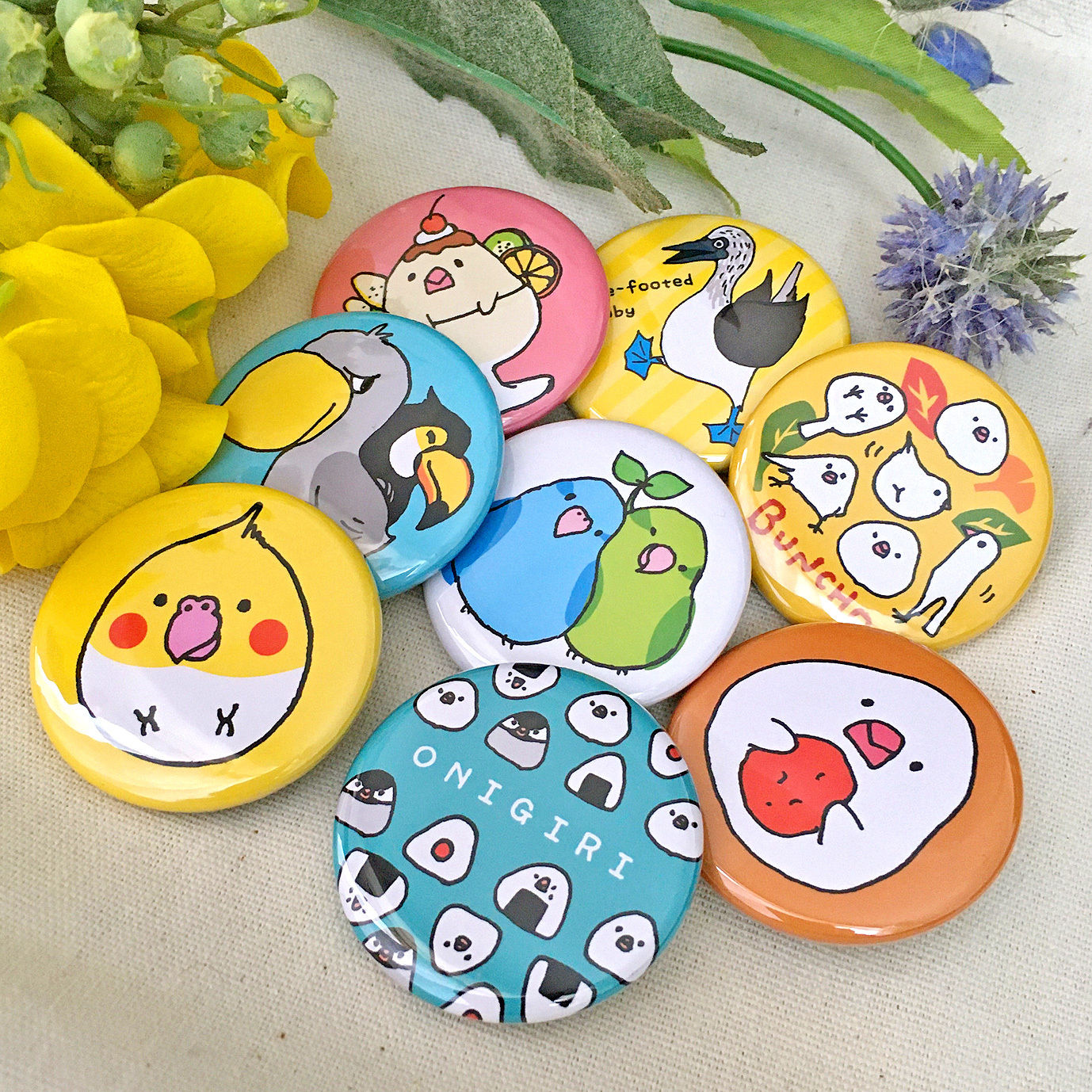 鳥たちの缶バッジ Ver.2 - Koyama mika | minne byGMOペパボ 国内最大