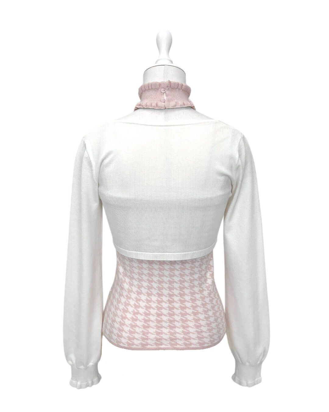 チョーカー付きビッグリボンアンサンブルトップス サックスブルー