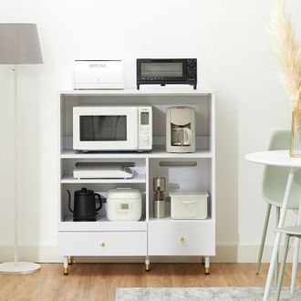 幅90] キッチンカウンター ロータイプ レンジボード 食器棚 | 【公式