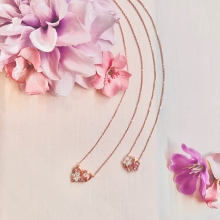 K10 PG フラワーブーケネックレス(40cm K10 PG): Samantha Tiara