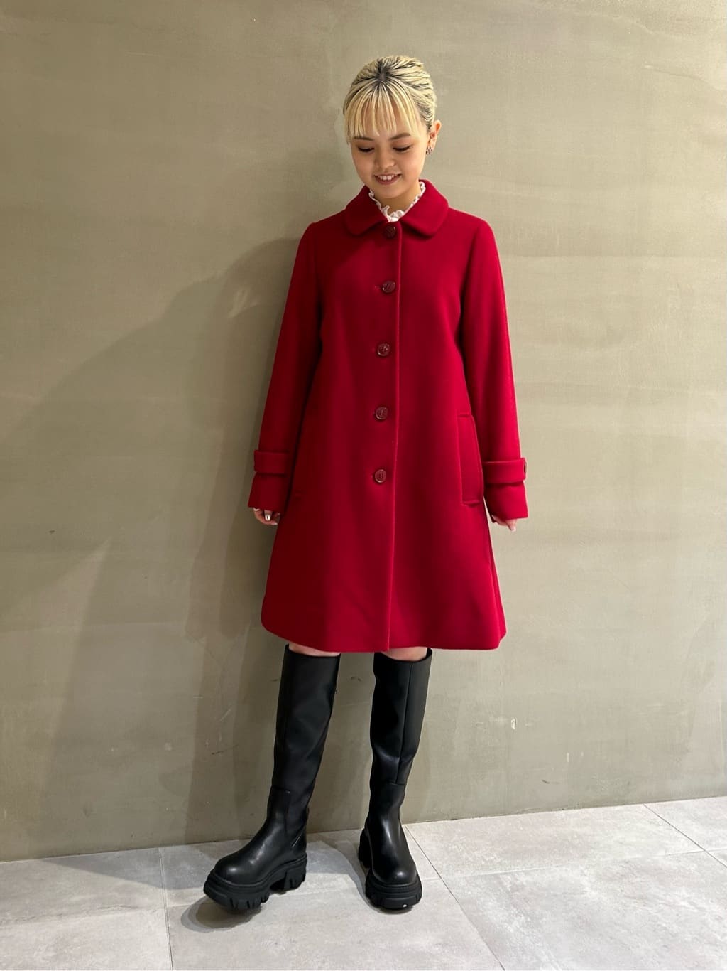 赤のダッフルコートー36サイズTo b. by agnes b.アニエスベー STAFF