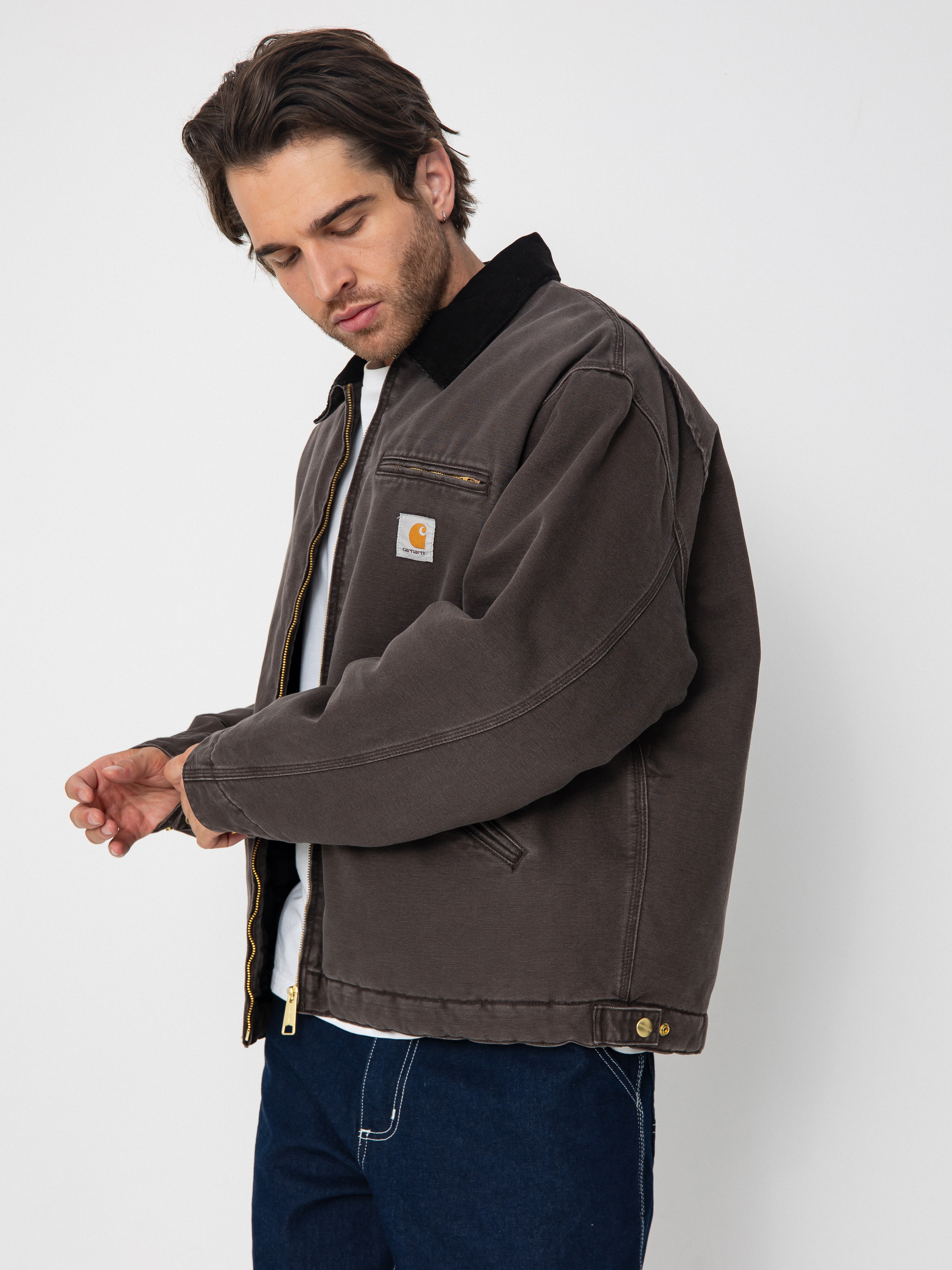 Carhartt WIP OG Detroit Jacket - brown (tobacco/black/stone canvas)