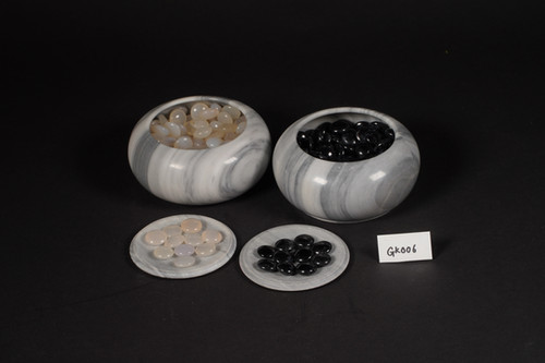 GK006】小ぶりな瑪瑙碁石・大理石碁笥・榧碁盤セット | 日向碁盤碁石