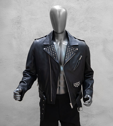 SANDRO PARIS Leather Studded Moto Jacket | Robert Ector