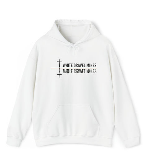 Reflection Dark Text Hooded Sweatshirt | White Gravel Mines