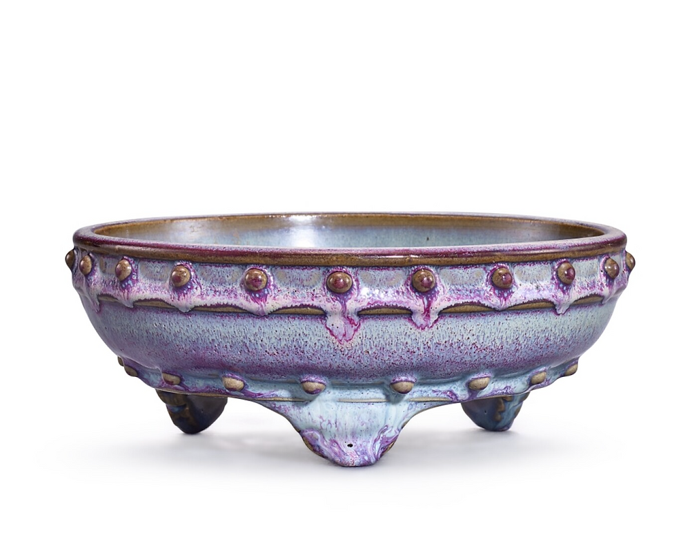 唐物 鈞窯紫斑釉小碗 擺件 宗 款 中国美術 古玩 SH106 唐物 鈞窯紫斑釉