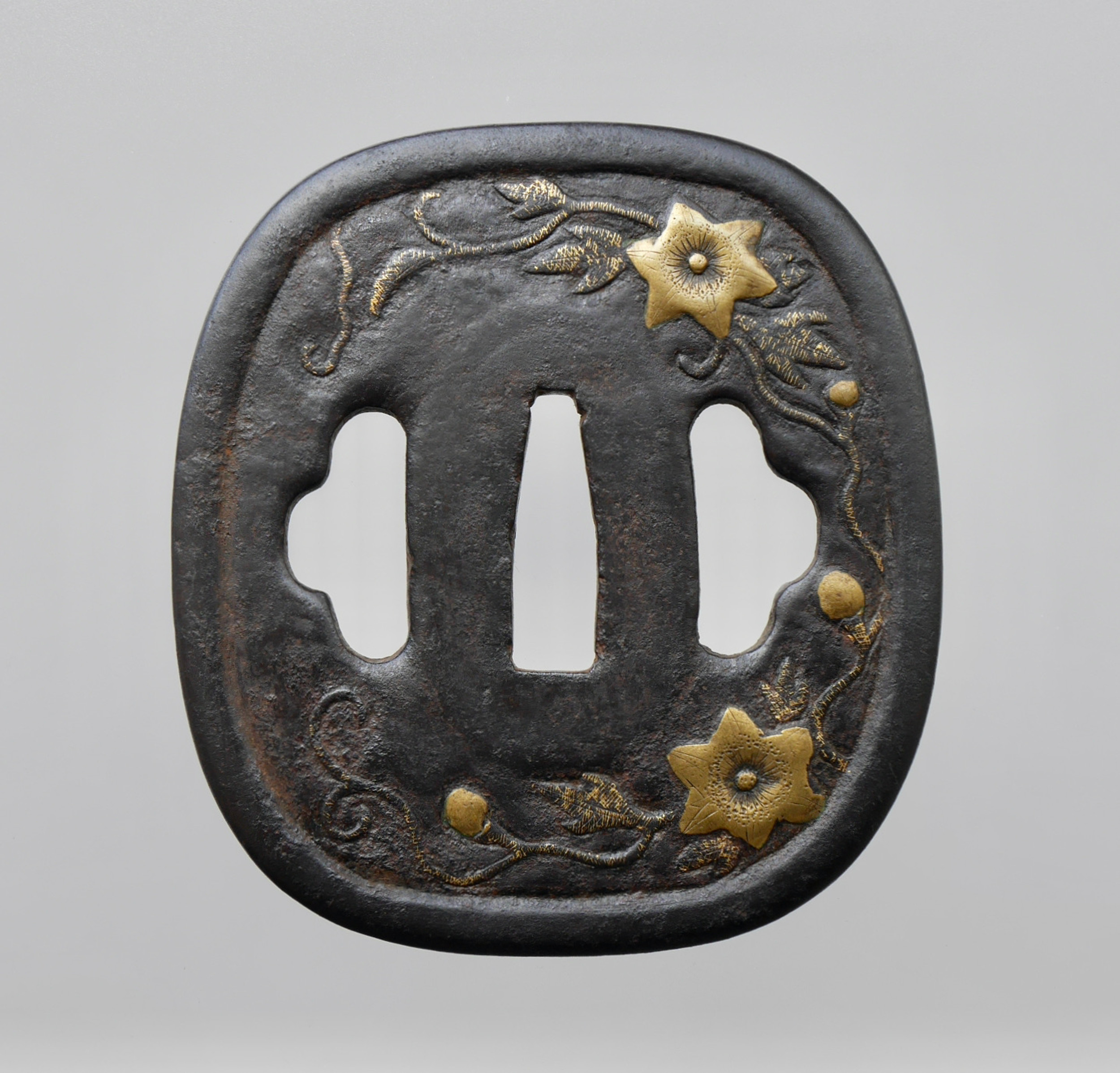 目貫 2種4個 刀装具 武具 骨董 時代物 江戸時代 目貫 2種4