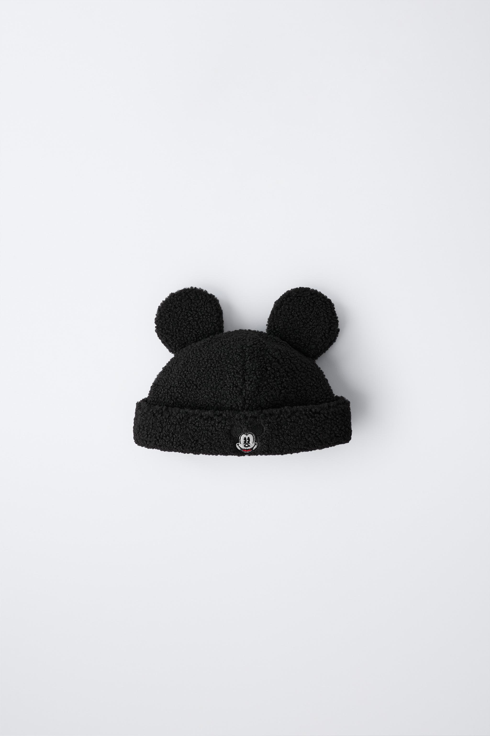 EMBROIDERED SHEARLING MICKEY MOUSE © DISNEY HAT - Black | ZARA