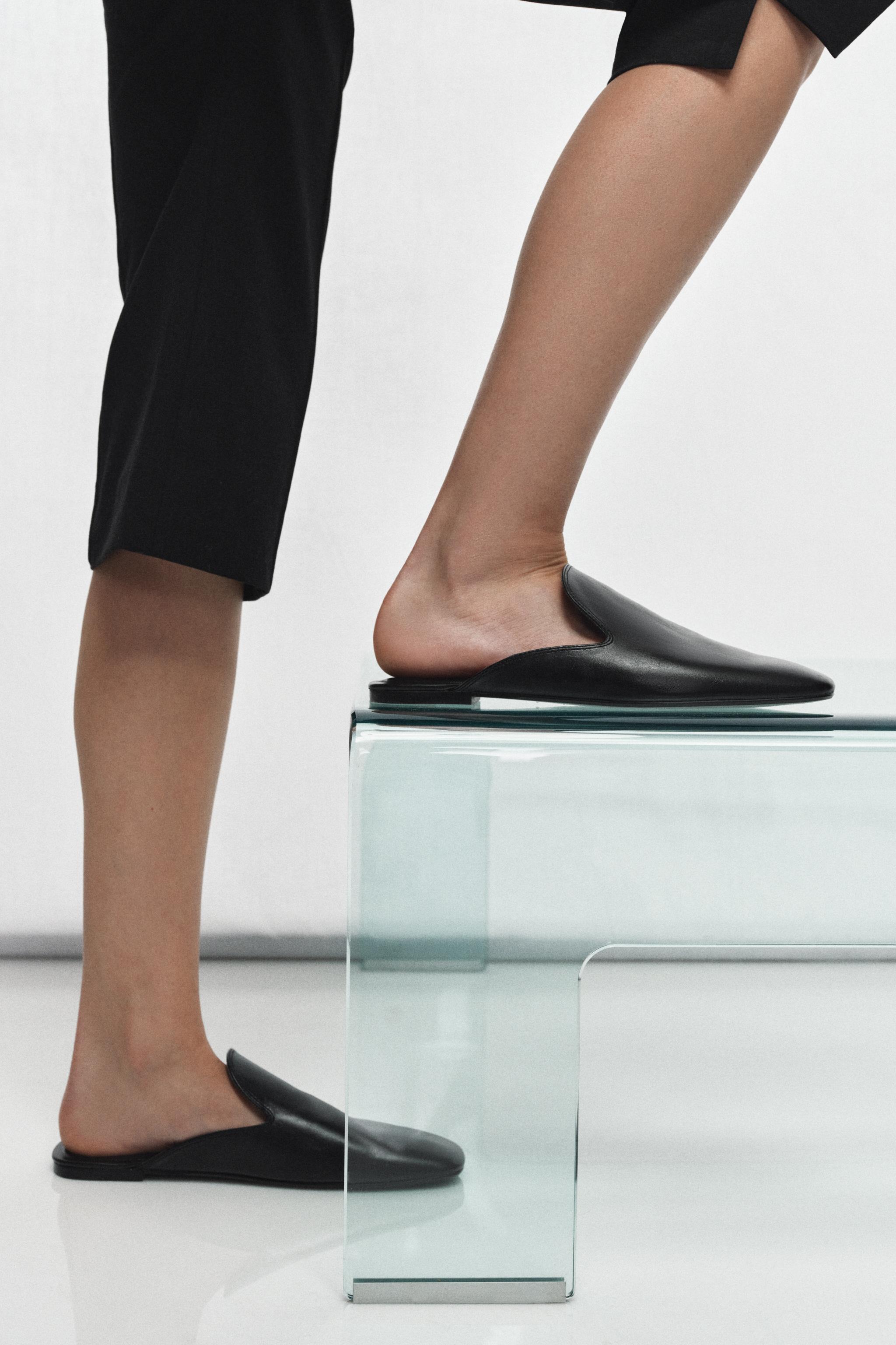 LEATHER MULE LOAFERS - Black | ZARA United States